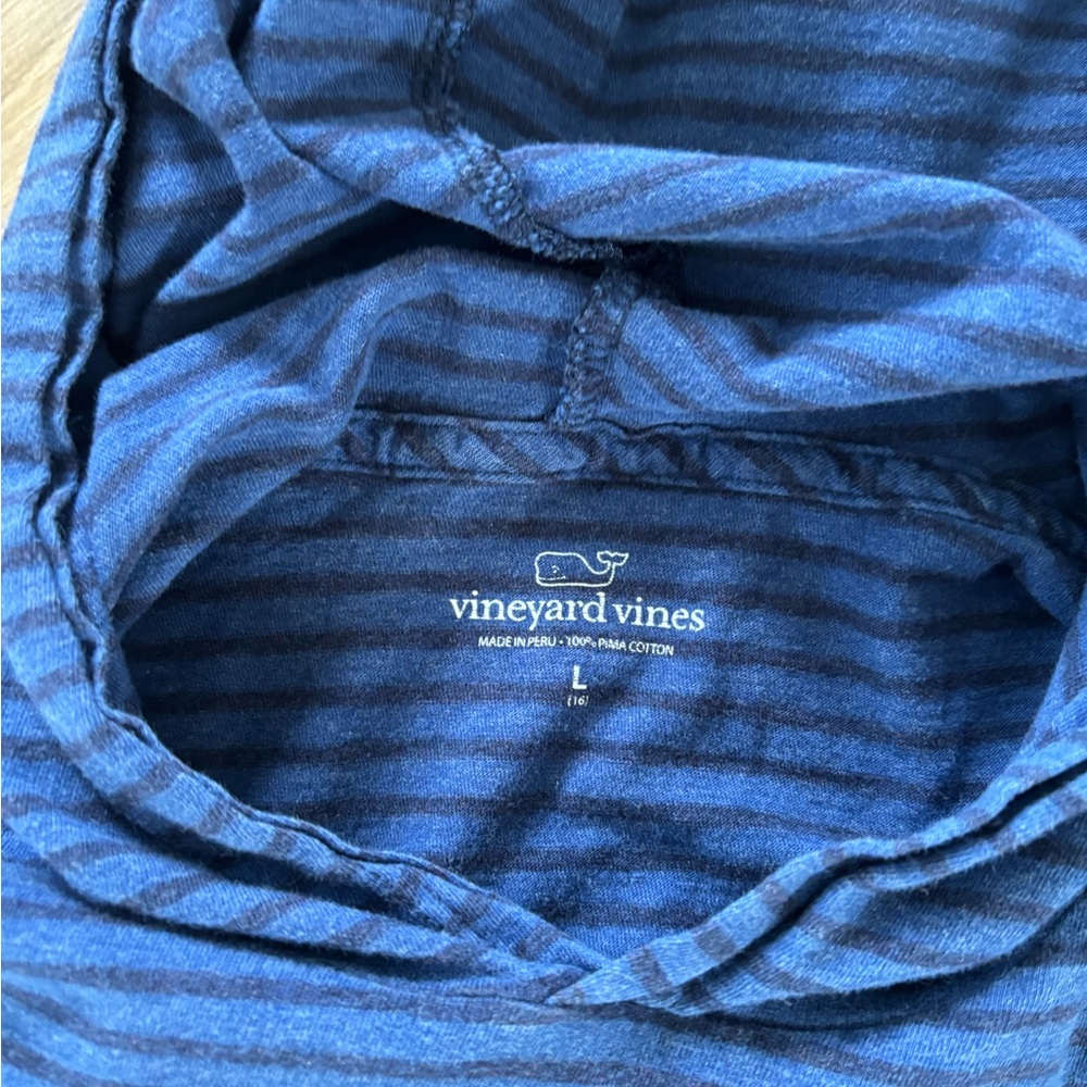 Vineyard Vines Boys Blue Hooded Shirt - Picture 4 of 4